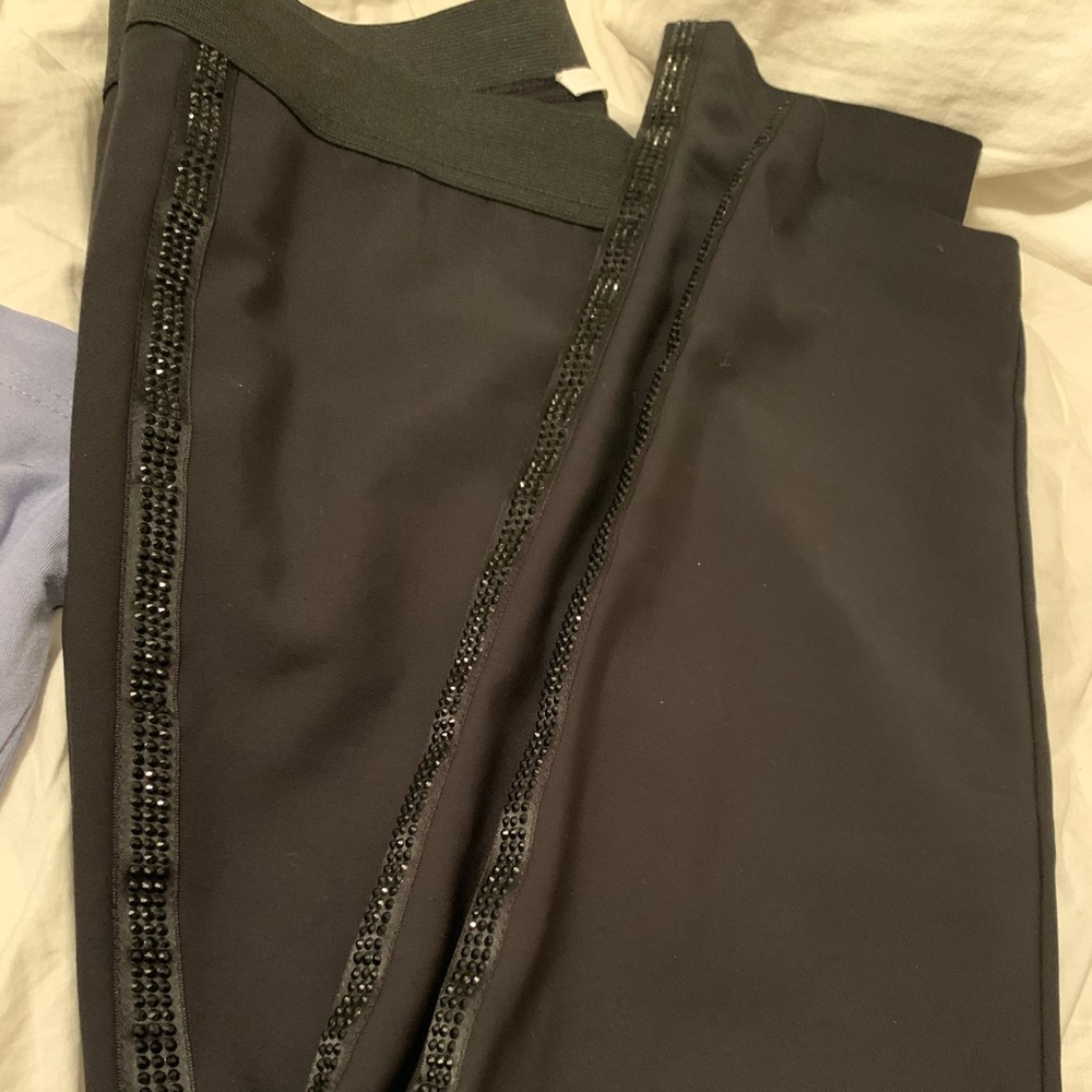 Les copains black side stripe tuxedo pant